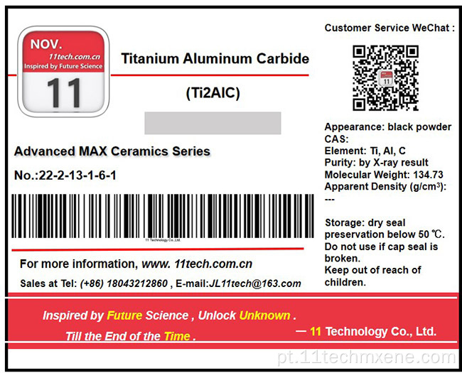 Transição metal max ti2alc pó