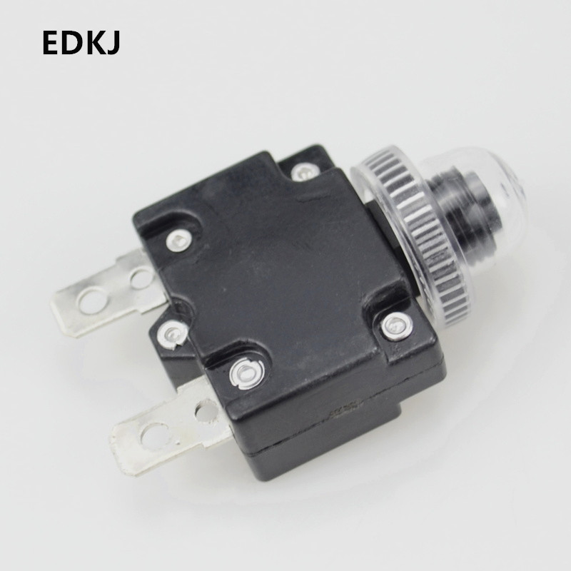 thermal switch overload protector push button 6A ,7A,7.5A,8A,10A,15A,18A,20A,25A ,30A circuit breaker+waterproof cover