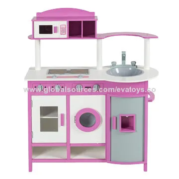 Wooden kid's kitchen set with cute design W10C076B