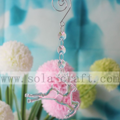 17CM belle forme de cerf lustre en cristal prismes pendentifs de lampe