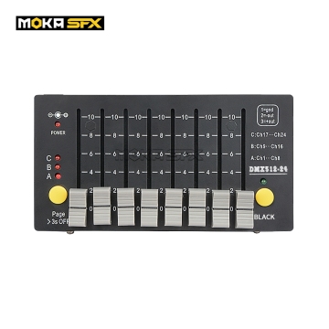 24 Channel Mini DMX Controller - Battery Powered DMX Console for Stage & Lighting DJ Equipment MOKA SFX