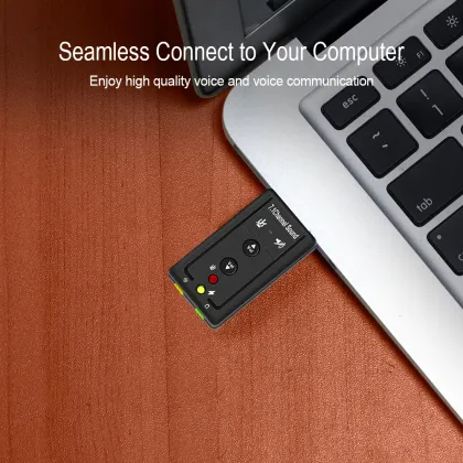 USB Audio Adapter: Stereo Sound Card for Headphones and Microphone - Windows, Mac, Linux Compatible