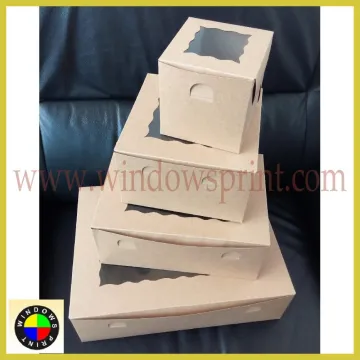 Brown kraft Paper Cake Boxes with window