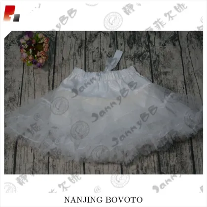 kids wholesale tutu white bowknot skirt