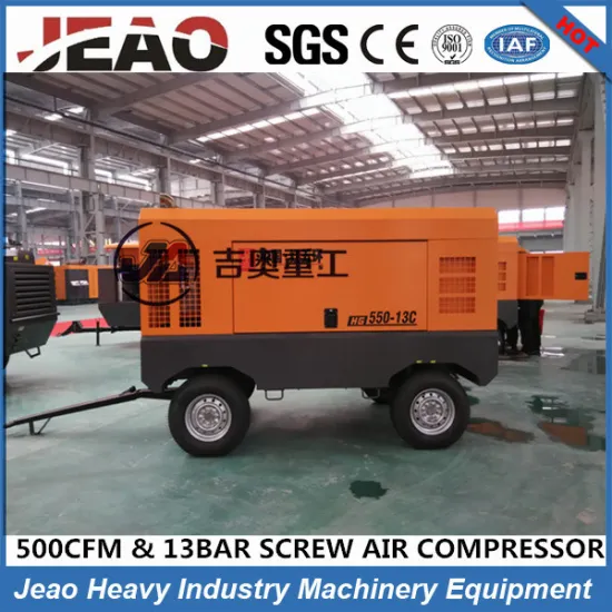 China Factory Price Movable Screw Diesel Type Air Compressor Pump for Mining Drill Stone Rock