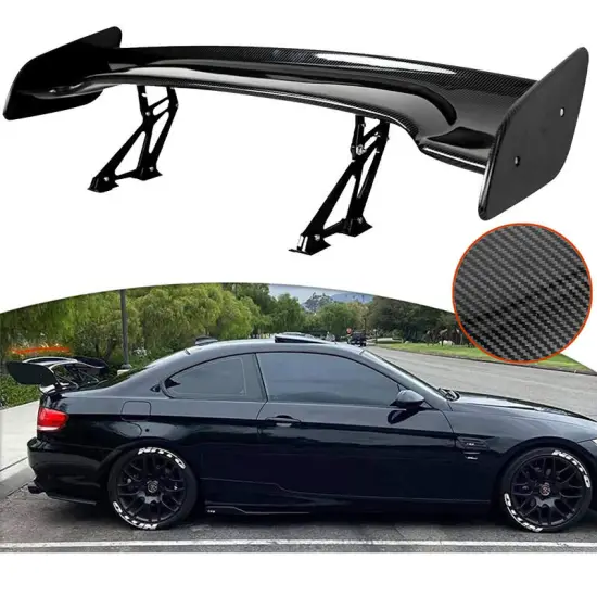 Universal Adjustable Rear Trunk Spoiler - Carbon Fiber GT-Style Racing Wing - 47 Inch