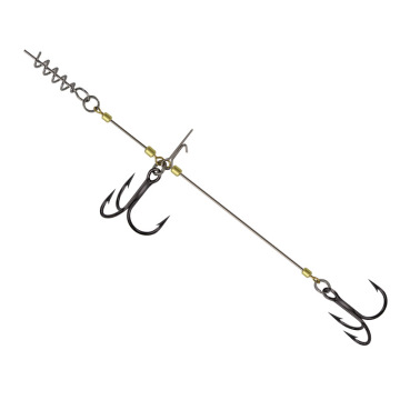 Double Triple Hook Wire Set, 15cm Fishing Wire Hook with Spring Lock Pin - Hot Sales