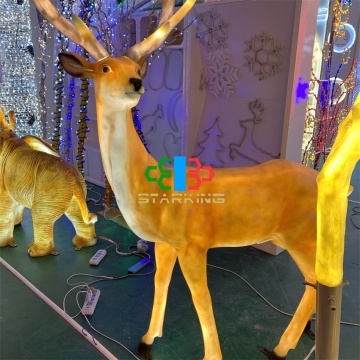 Wholesale 3D Deer Epoxy Sculpture Christmas Decorations with LED Lights