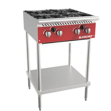 4 Burner Stainless Steel Commercial Gas Stove for Chinese Restaurant Kitchens