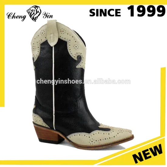 2017 reasonably priced White and black winter ankle cowboy boots for women