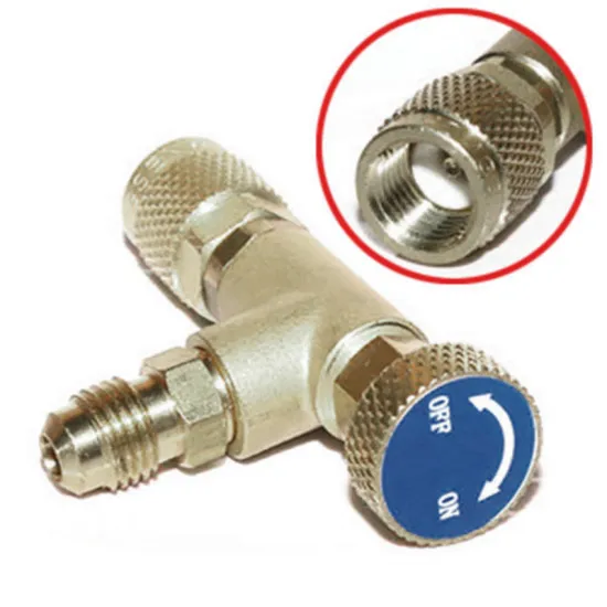 1Pc Refrigeration Air conditioning Charging Valve Adapter 1/4''-5/16'' R410 R32 Copper Control Valve Refrigerant Charging Hose