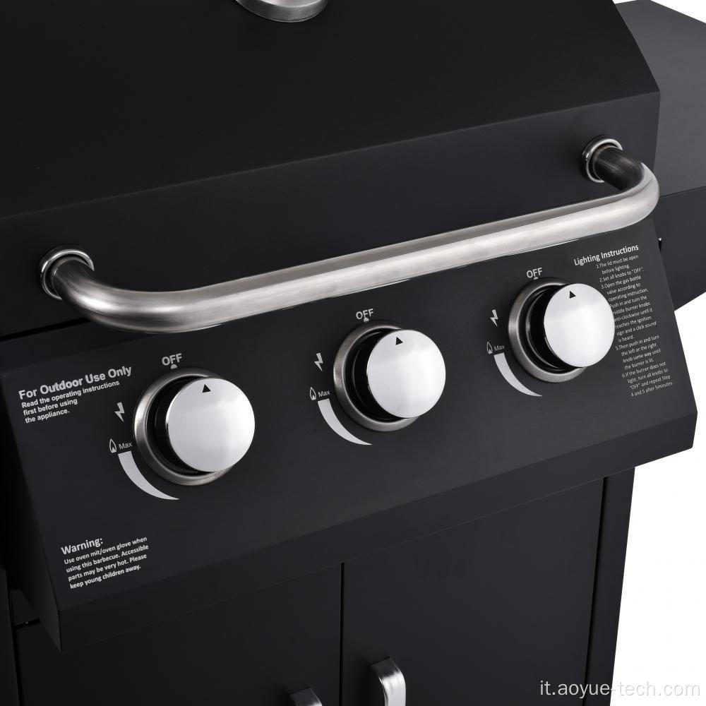 3 grill a gas rivestito in polvere da bruciatore