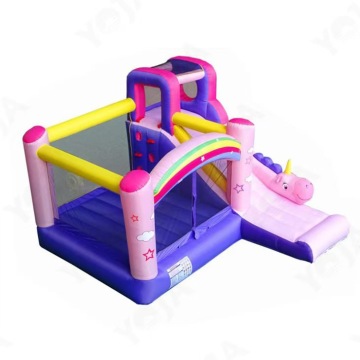 Unicorn Home Inflatable Castle - Small Children's Slide and Inflatable Play Castle