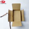 One-piece folding kraft paper box with ribbon