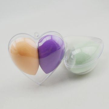 Transparent Heart-Shaped Makeup Case for Blender Sponges
