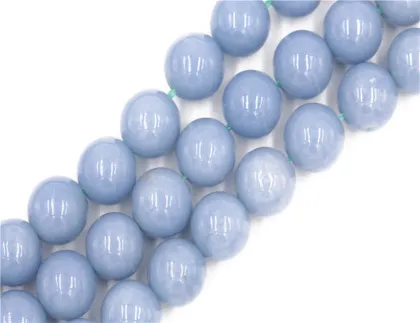 2018 wholesale natural blue angel stone round bead aquamarine