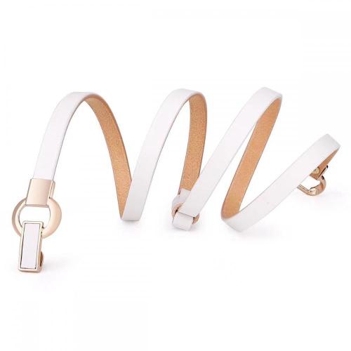 Thin white fashion belt for women