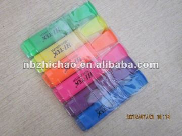 Pouplar classical colored flat Highlighters 6 colors pvc bag packing XSG factory directly sell