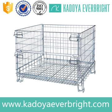 Industrial folding metal storage cage