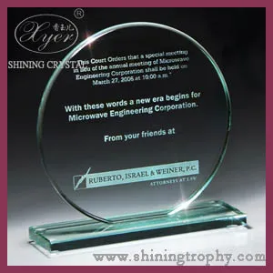 Wholesale Circle Jade Glass Award