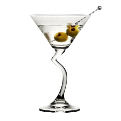 Z-Shaped Stem Martini Cocktail Glasses
