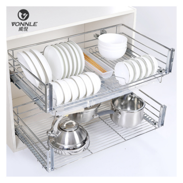 Stainless Steel Three-sided Drawer Kitchen Basket