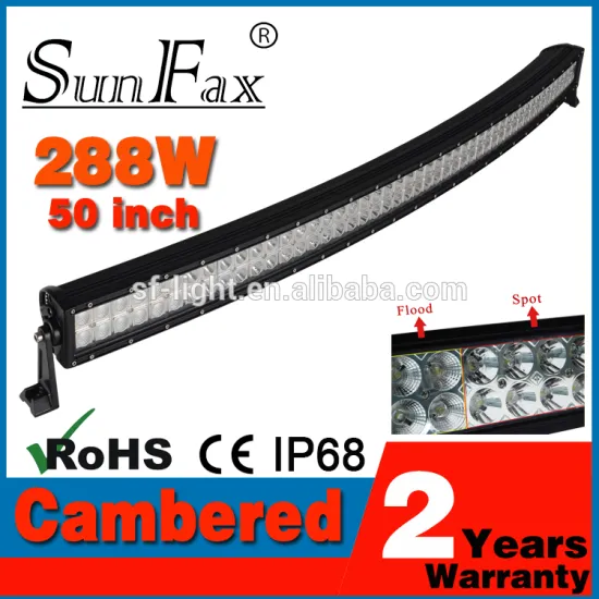 Promotion!!! Curved LED light bar 50inch 288W,12/24V LED light bars, offroad car accessories,4x4 auto lighting,truck,4WD,IP68