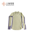 Camisa estilo jersey con cuello redondo
