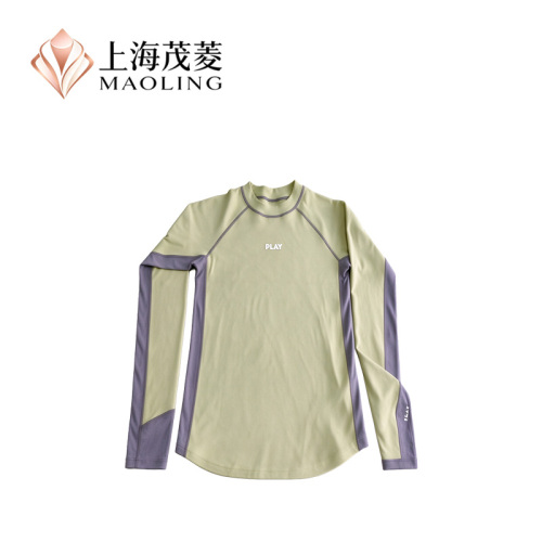 Camisa estilo jersey con cuello redondo