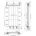 Dispositivo per porte di atterraggio a quattro pannelli centrale ascensore