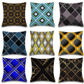 Beige diamond lattice geometric design pillowcase