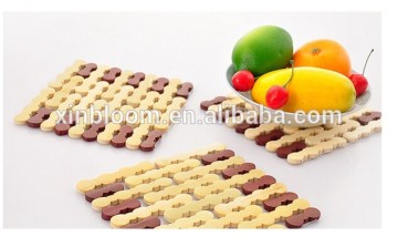 square natural bamboo placemat,cheap and promotional plate mat/pot-holder/cup coaster