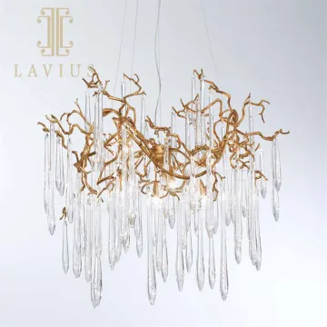 Artistic Antique Brass Chandelier Led for Living Room