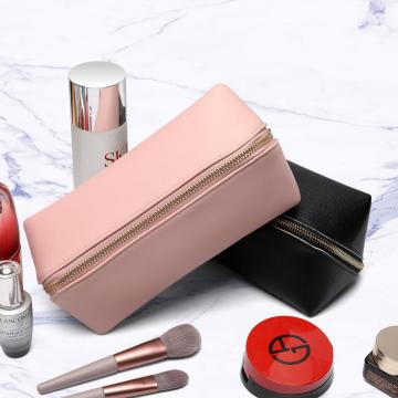 Bolsa de maquillaje de bolsa de viaje de color rosa negro de marca de marca