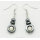 hematite earring with lampwork glass beads