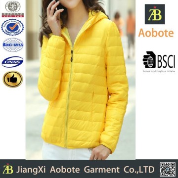 2015 New Design Portable Women Down Nylon Jacket Custom