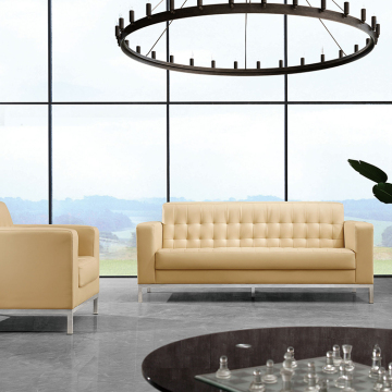 Modern Pu Leather 3 Seater Office Couch for Living Room Sofa Furniture