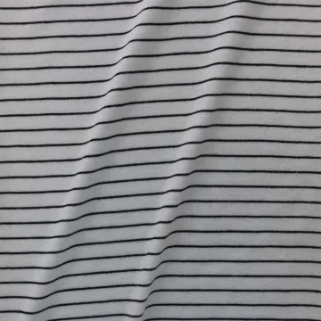 Breathable High Quality 65%Polyester 35%Cotton Stripes Pattern Single Jersey Knitted shirt Fabric For Men Women