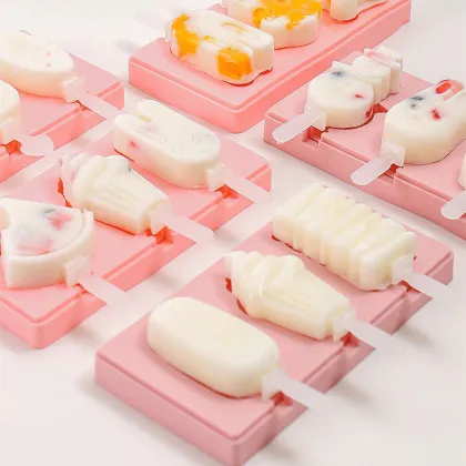 Strawberry jello ice cream mold with lid