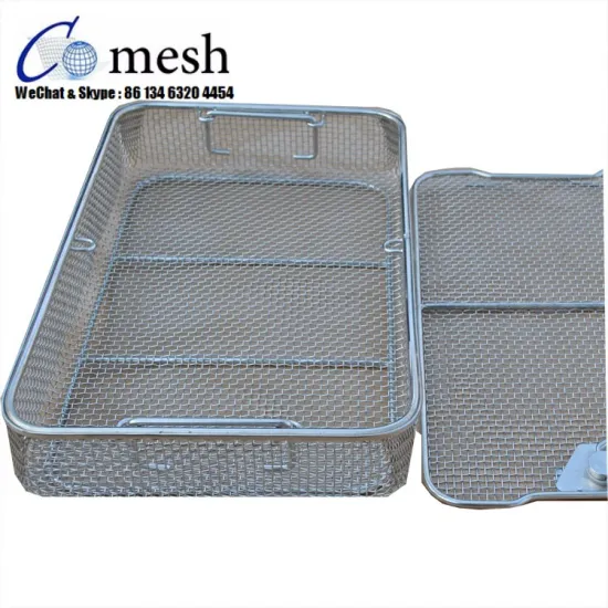 Stainless Steel Mesh Sterilization Basket With Lids