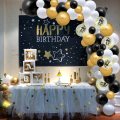 Balon emas hitam garland arch kit balon emas