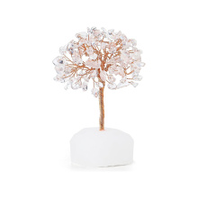 Raw Quartz Crystal Tree Life Base Copper Wire Spiritual Meditation Energy Room Office Desk Decor Gifts