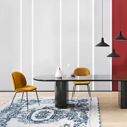 Matte Black Gubi Beetle Chairs with High Elastic Foam Sponge
