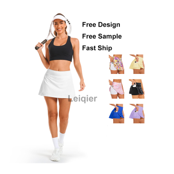 Wholesale High-Waisted Shorts with Pockets - Custom Logo Women's Tennis Golf Skirts