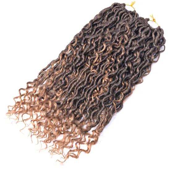 Wholesale 22''cheap Goddess Faux Locks River Wavy Crochets Braids With Curly Ends Synthetic Hair Extension Twist For Women