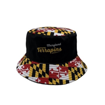 Custom Logo Double Sided Polyester Black Reversible Bucket Hat