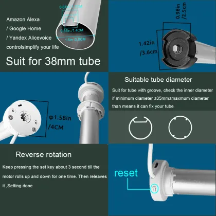 Lifelibero Tuya Smart Curtains WiFi Roller Shade Motor