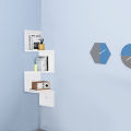 White Wall Mount Organizer 3 Tier Corner Shelf