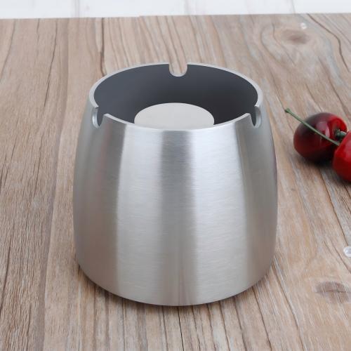 Desktop-Aschenbecher aus Metall mit Zigarettenhalterschlitz