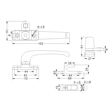 Aluminium Alloy Casement Door Handle